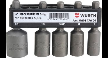 Wurth - 1/4 inch dopsleutel, set 5-delig - 1/4 inch dopsleutel, set 5-delig x 1 st -