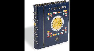 Vista Classic, Album (4 rings) 2 Euromunten - incl. 4 bladen, incl. cassette - Blauw - afm: 250 x 280 x 60 mm.