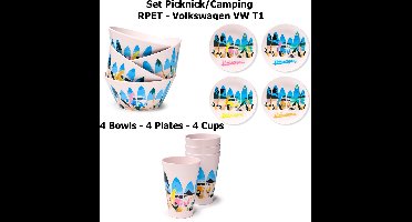 Volkswagen Set - Picknick, Camping, BBQ - Duurzaam RPET - Food Safe, Vaatwasser- en Magnetronbestendig