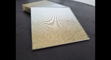 Set van 4 - Onderzetters - Glas - Spiegel - Goud Glitter