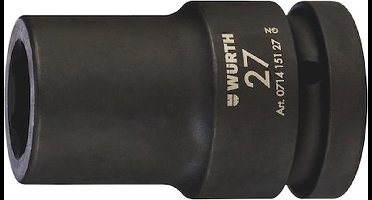 Wurth - 1 inch krachtdop, metrisch, zeskant, lang - 1 inch krachtdopsleutel zeskant, metrisch, lang x 1 st Sleutelwijdte 27 mm