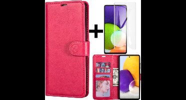 Hoesje Geschikt voor Samsung Galaxy A73 5G hoesje/Book case/Portemonnee Book case kaarthouder en magneetflipje/kleur Roze