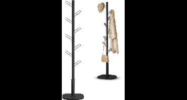 DailySupplies® Kapstok Staand - Garderoberek - Kledingrek Haken- Industrieel - Zwart
