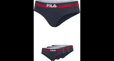 FILA - Woman Gekleurde Waistband Brief | 3-Pack | Dames Slip | Maat M - Navy