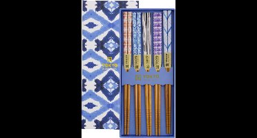 Tokyo Design Studio - Eetstokjes - Cadeau Set - Blauw Kasuri