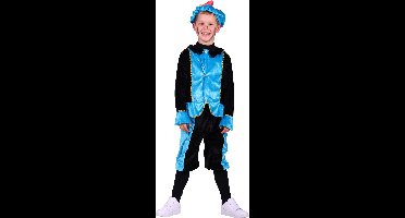 Kinder Pietenkostuum Santander turquoise-zwart - Maat 98/104 - Piet kostuum kinderen