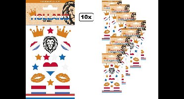 120x Tattoos Holland - nep tatoo - Festival landen Nederlands thema feest Oranje fun plakplaatjes leeuw Sport