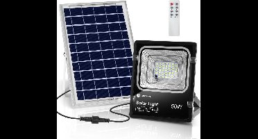 Aigostar LED Buitenlamp - 50W Schijnwerper - Wandlamp buiten - IP66 - Afstandsbediening - Buitenverlichting Zonne Energie - 6500K