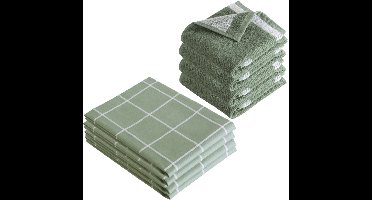 Byrklund Keuken- en Theedoeken set Do Dishes & Dry Hands Jade - 8-delige Set - 100% Katoen - Hoge Absorptie & OEKO-TEX