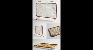 Kaminscherm 99 x 74 cm - Mobili Bella Aurora Fireplace Guard - Handgemaakt Stalen Vonkenscherm - Decoratief Kaminscherm met Handgrepen - Veiligheidsnet voor Open Haard - Zwart - Mobili Bella