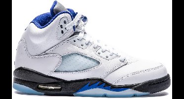 Air Jordan 5 Retro - Maat 38 - Wit/Zwart/Dark Concord / Wit Zwart - Air Jordan 5 - Lifestyle - Kinder Sneakers voor Jongens en Meisjes