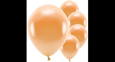 Partydeco ballonnen - 300x stuks - oranje - biologisch afbreekbaar - milieu vriendelijke feestversieringen - rond - feestartikelen