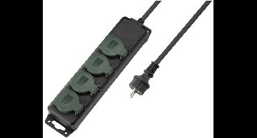 Sygonix SY-5145340 Stekkerdoos Zwart, Groen Randaarde stekker 1 stuk(s)