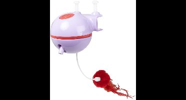 Coockoo Reckless Roxy - Interactief Laser Kattenspeeltje met Klem en Veren - USB Oplaadbaar - 11cm - Lila/Rood