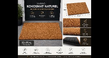 Wicotex - Deurmat - Kokosmat - Schoonloopmat - Kleur naturel - Afmeting 60x80cm