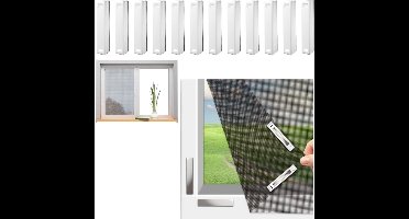1 stuk - Magnetisch raamhor - Magnetische bevestiging - Muggennet - Verstelbaar raamhor - 150*130 cm - Voor ramen in huis om muggen buiten te houden - Zwart