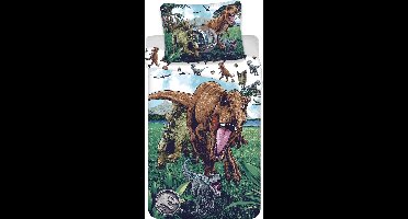 Jurassic World Dekbedovertrek 3 dino's 140 x 200 cm Katoen