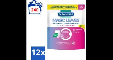 12 x Dr. Beckmann - Magic Leaves - Wasstrips - Gekleurde Was - Frisse Bloesem - 20 Wasbeurten - Wasstrips - Wasmiddel - Gekleurde Was - Frisse Geur - Milieuvriendelijk