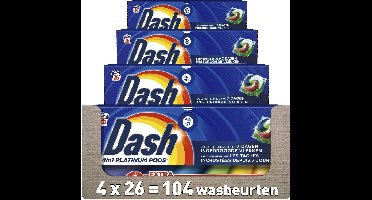 Dash 4in1 Wasmiddel Pods + Extra Vlekverwijdering voor Gekleurde Was - 4 x 26 Wasbeurten