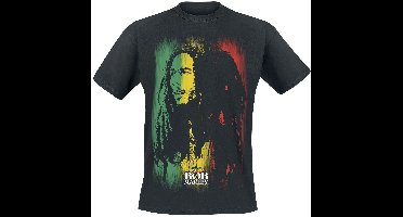 Bob Marley Stare Paint Stripe Heren T-shirt - zwart - L