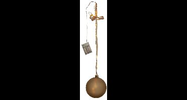 Star Trading Batterijgevoede kerstlamp 'Bliss' met kerstbal, 18 dauwdruppel-LED's, timer, goud, Ø 15 cm