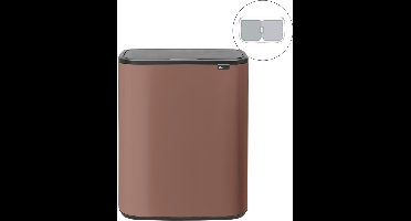 Brabantia Bo Touch Bin Prullenbak - 2 x 30 liter - Afvalscheiding - Satin Taupe