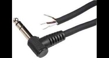 6,35mm Jack (m) haaks stereo audio kabel met open eind / zwart - 1,8 meter