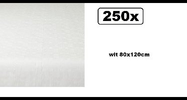 250x Damastvellen wit 80x120cm - tafel aankleding tafeldekken eten food restaurant