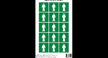 Pictogram sticker E056 Overlevingspak - 50x50mm 15 stickers op 1 vel