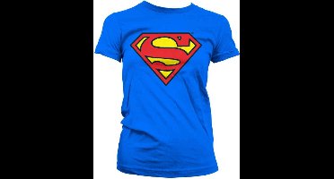 Superman Supergirl - Shield Dames T-shirt - blauw - L