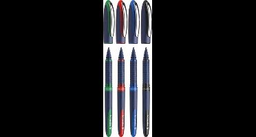 Schneider rollerball - One Business - lijnbreedte 0,6mm - 4 stuks assorti kleuren - S-183094