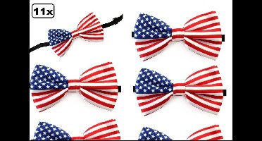 12x Vlinderstrik Amerikaanse vlag - Usa Amerika landen United States of Amerika