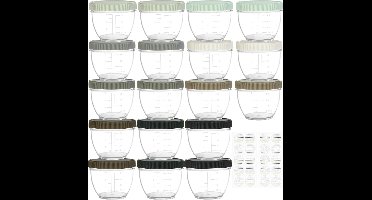 18-pack 120ML Container voor Babyvoeding, Herbruikbaar Plastic Babyvoeding Opbergdoos, 9 Kleuren (Urban)