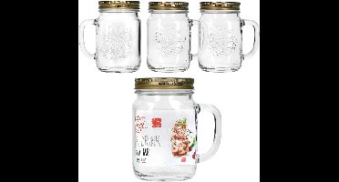 Set van 4 Quattro Stagioni drinkglazen met handvat 0,75 l