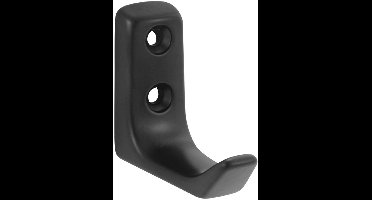 Starx Jashaak Enkel - Zwart - Garderobehaak voor Jassen - Geschikt voor Deur, Wand of Garderobepaneel - 1 Haakpunt - Afmeting 50 x 20 x 43 mm - 26 Gram - per 1 Stuk