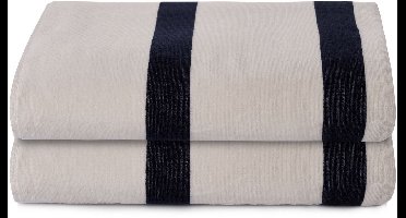 L'Essentiel Maison – Badhanddoekenset – 2-delig – 100x160 cm – Crème/Zwart