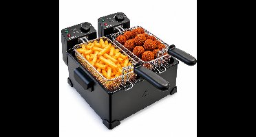 Tomado TDF6001B - Dubbele frituurpan - 2 x 3 liter - Koude zone friteuse - zwart