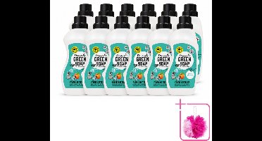 12 x Marcel's Green Soap - Wasverzachter - Perzik & Jasmijn - Zachte frisheid - 30 Wasbeurten - 750 ml - Bulkverpakking - Wasverzachter - Douchemop - Wasmiddel