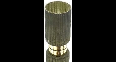 Kaemingk Waxinelichthouder Glas Groen Ø 10 cm Hoogte 18,5 cm