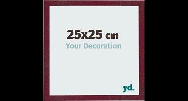 Your Decoration - Fotolijst 25x25 cm - MDF - Wijnrood Geveegd - Bologna