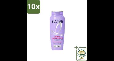 10 x L’Oréal Paris Elvive – Shampoo – Hydra Hyaluronic – Hydraterend – 250 ml - Wasstrips - Hydra Hyaluronic Shampoo - Droog Haar Shampoo - Hyaluronzuur Shampoo - Intensieve Hydratatie - Haar Hydrateren