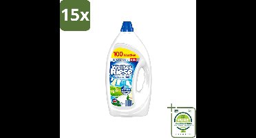 15 x Weißer Riese - Wasmiddel - Gel - Witte Was - 4.5L - 100 Wasbeurten - Grootverpakking - Vaatwasstrips - Wasmiddel Gel - Witte Was - Reiniging - Vlekken Verwijderen - Wasbeurten