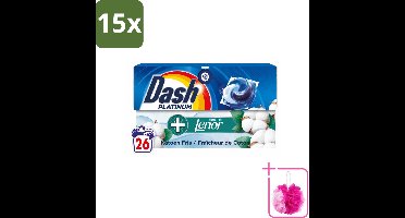 15 x Dash – Wasmiddelcapsules – 4in1 Pods Katoen Fris – 26 capsules - Bulkverpakking - Wasmiddel - Douchemop - Wascapsules