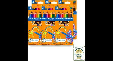 6 x Bic Kids - Kleurpotloden - Diverse Kleuren - Evolution - 12 Potloden - Wasstrips - Kleurpotloden Voor Kinderen - Kleurpotloden Evolution - Kleurpotloden Voor Jonge Kunstenaars - Duurzaam Tekenen - Creatieve Potloden