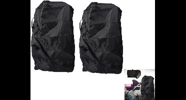 2-stuks Opbergtas voor kinderwagen -Transporttas - Opbergtas voor autostoeltje - Kinderwagentas - Opbergtas - 114x33x50cm - Geschikt voor de meeste kinderwagens, autostoeltjes, rolstoelen, enz. - Zwart