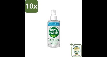 10 x Happy Earth – Deodorant Just-Add-Water Spray – 100% Natuurlijk Unscented – 100 ml - Wasstrips - Natuurlijke Deodorant - Geurloze Deodorant - Aluinsteen Deodorant - Duurzame Deodorant - Just-add-water Deodorant