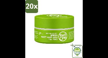 20 x Red One - Haarwax - Groen - Matte Hair Wax - Full Force - 150 ml - Grootverpakking - Vaatwasstrips - Haarwax - Haartypen - Styling - Haarverzorging - Hydraat