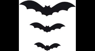 Cepewa Halloween Vleermuizen decoratie - zwart - 20x stuks - S / M / L - Halloween versieren / feestartikelen