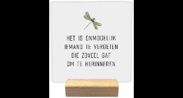 Decoratie tegel met tekst- Het is onmogelijk - keramisch - 10x10 cm - inclusief houder