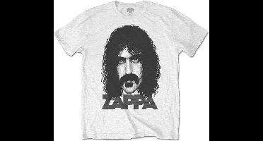 Frank Zappa Heren Tshirt -2XL- Big Face Wit